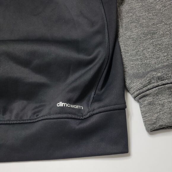 Adidas Sweater Women Medium Jacket Black Grey Climant Warm ColorBlock Sweatshirt - Picture 10 of 12